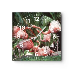 Horloge murale - Pendule murale - Potins d'après-midi - 30x30 cm