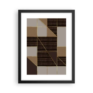 Affiche dans un cadre noir - Poster - Mozaique de bronze et d'or - 30x40 cm