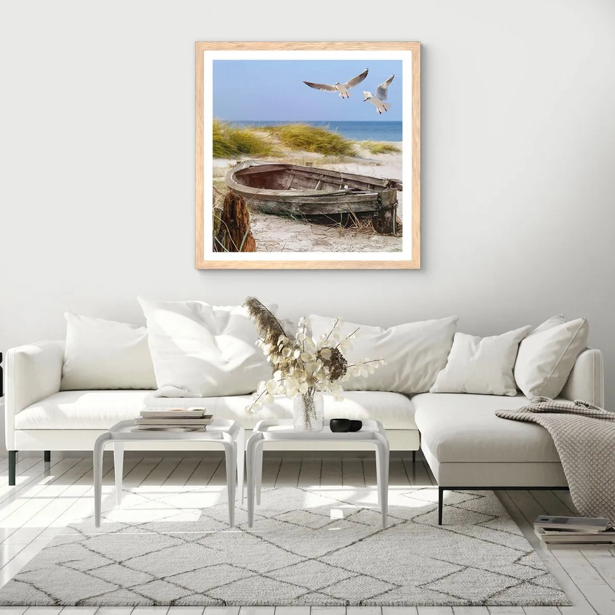 Affiche dans un chêne clair - Poster - Bain de vent - 60x60 cm