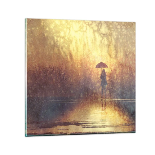 Impression sur verre - Image sur verre - Je sens que quelqu'un me regarde - 70x70 cm