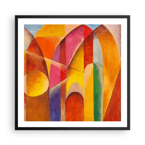 Affiche dans un cadre noir - Poster - Cathédrale du soleil - 60x60 cm