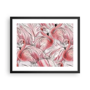 Affiche dans un cadre noir - Poster - Oiseau corps de ballet - 50x40 cm