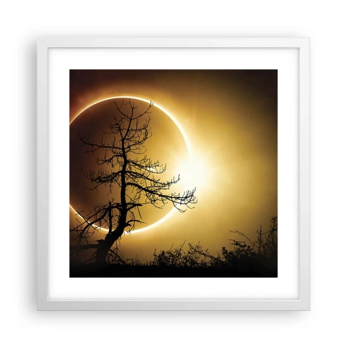 Affiche dans un cadre blanc - Poster - Éclipse totale - 40x40 cm
