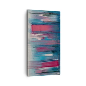 Impression sur toile - Image sur toile - Composition verticale en bleu et rouge - 55x100 cm