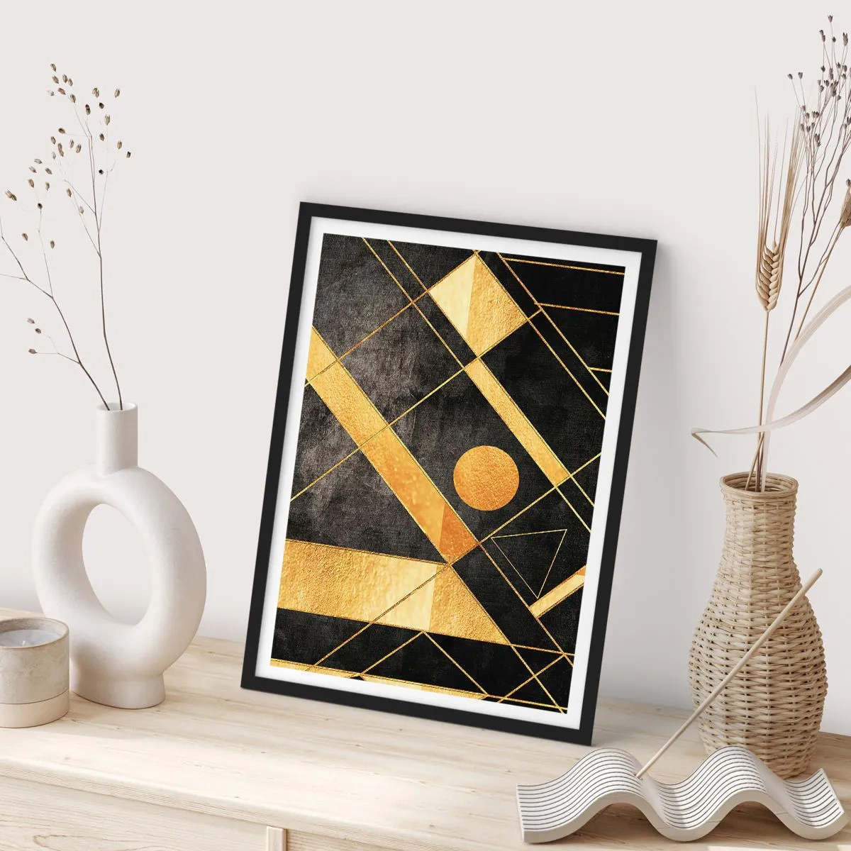 Affiche dans un cadre noir - Poster - Soleil du désert - 30x40 cm