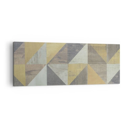 Impression sur toile - Image sur toile - Composition géométrique de triangles aux tons terreux - 140x50cm - Suivant l'angle du triangle - Décoration murale moderne pour le salon et la chambre ARTTOR