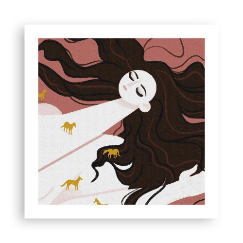 Affiche - Poster - Rêve d'un cheval d'or - 50x50 cm