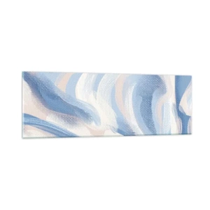 Impression sur verre - Image sur verre - Vagues bleues - 90x30 cm