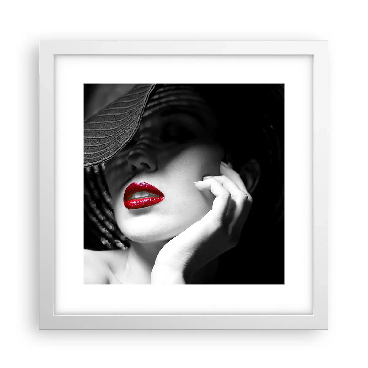 Affiche dans un cadre blanc - Poster - Étude écarlate - 30x30 cm