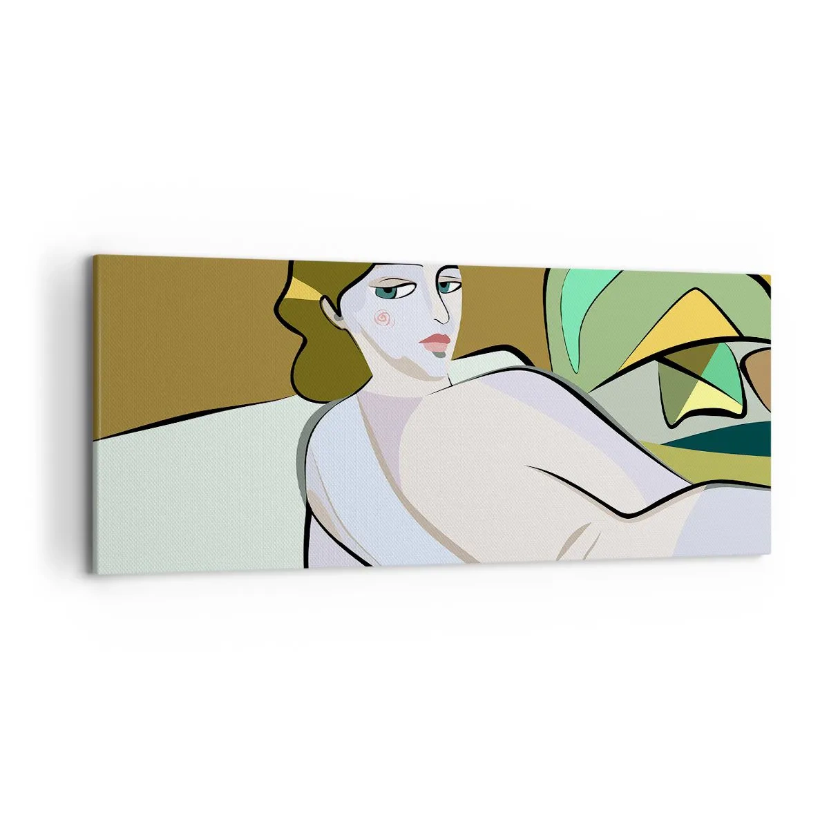 Impression sur toile - Image sur toile - Figure abstraite dans un style moderne - 120x50cm - Portrait intime - Décoration murale moderne pour le salon et la chambre ARTTOR