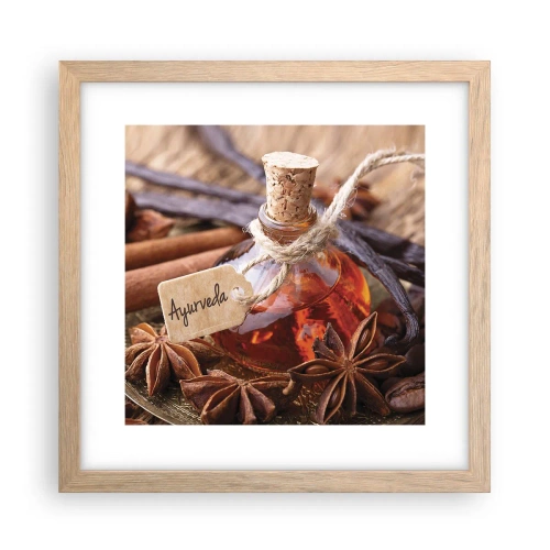 Affiche dans un chêne clair - Poster - Vers l'unité du corps et de l'esprit - 30x30 cm