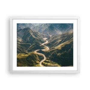 Affiche dans un cadre blanc - Poster - Directement du coeur des montagnes - 50x40 cm