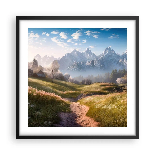 Affiche dans un cadre noir - Poster - Vallée idyllique - 50x50 cm