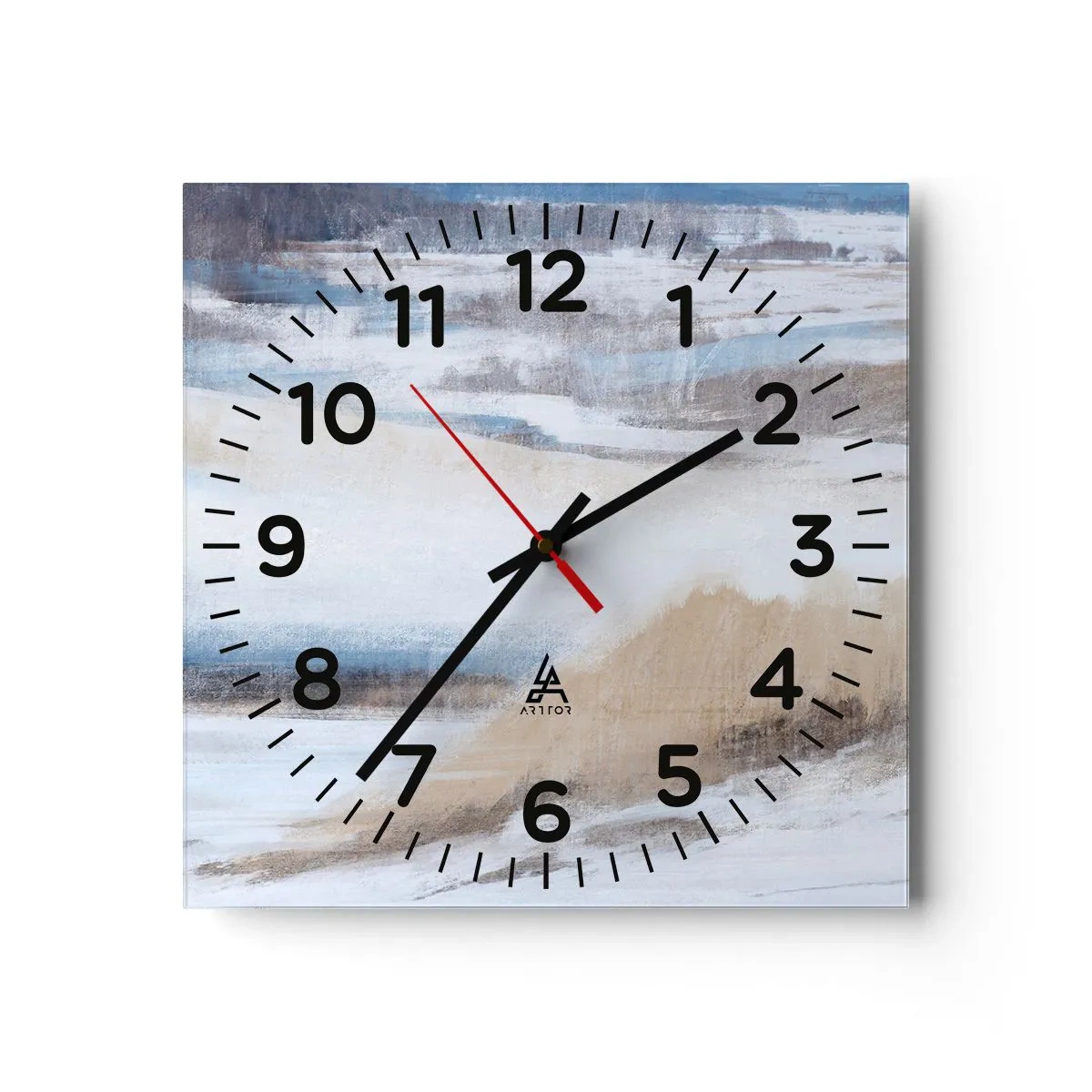 Horloge murale - Pendule murale - Composition hivernale - 40x40 cm