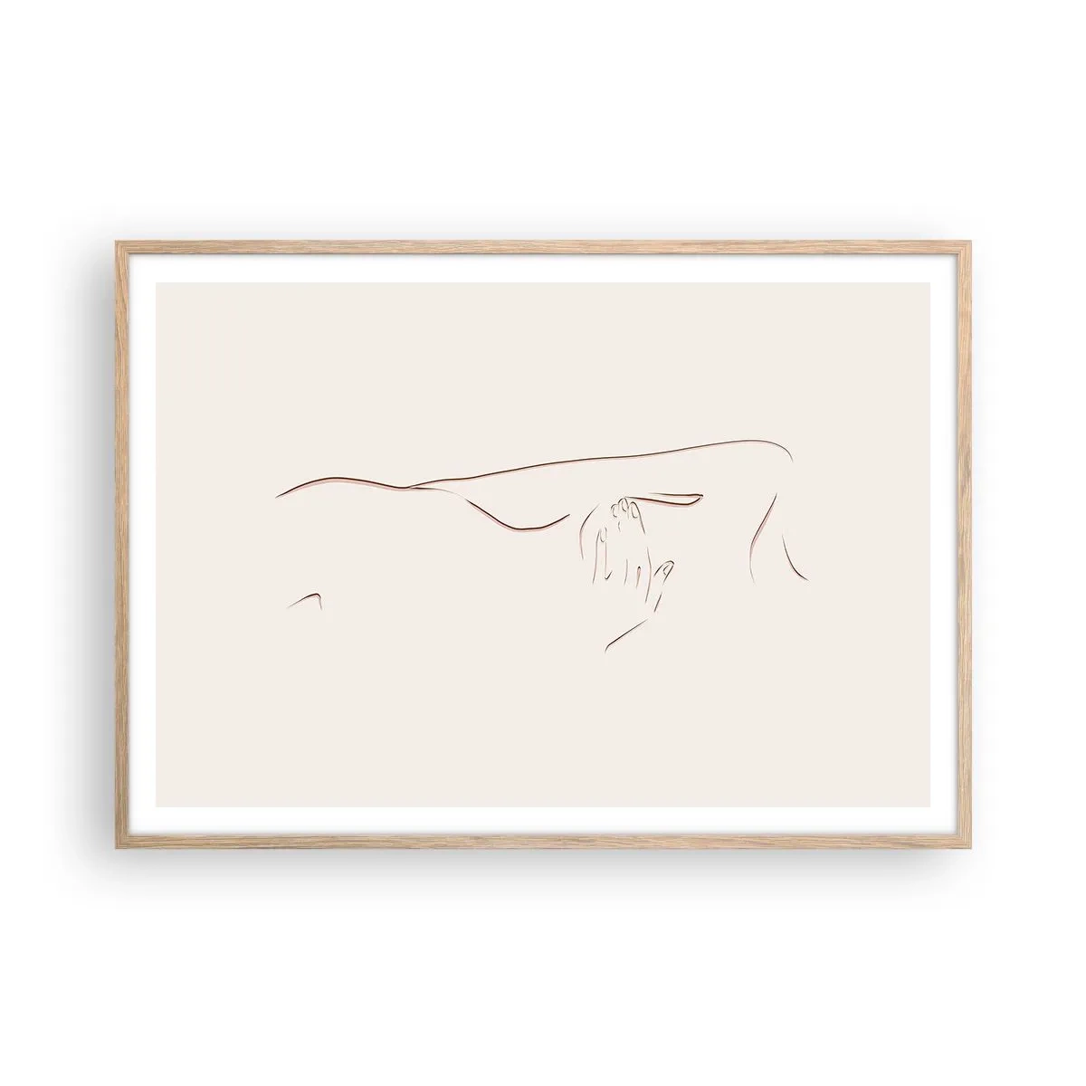 Affiche dans un chêne clair - Poster - La forme du désir - 100x70 cm
