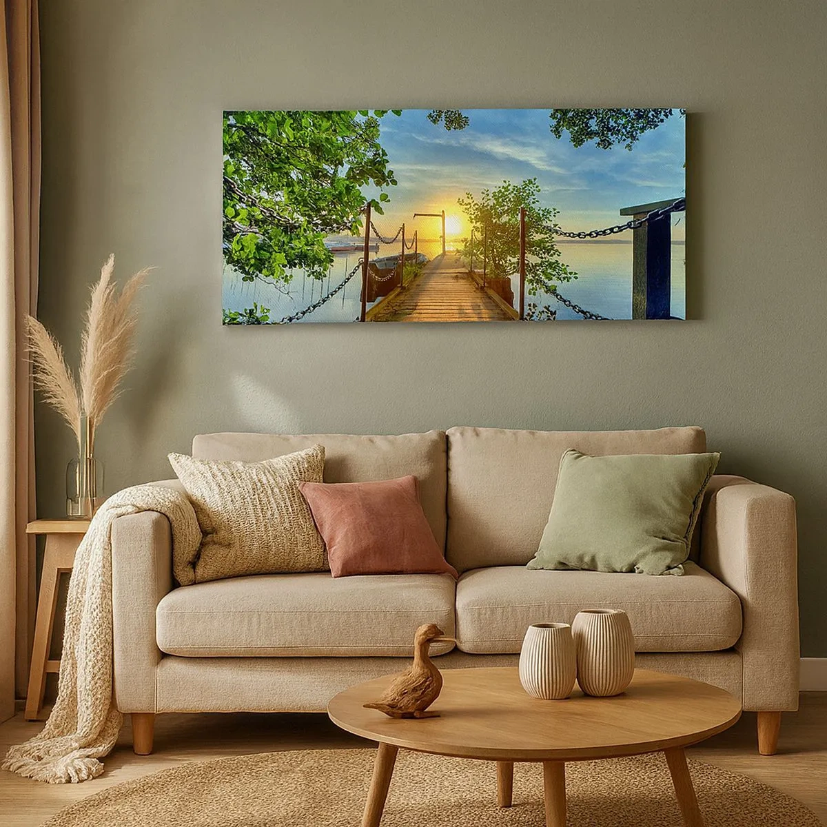 Impression sur toile - Image sur toile - L'ouest au-dessus de l'eau - 100x40 cm