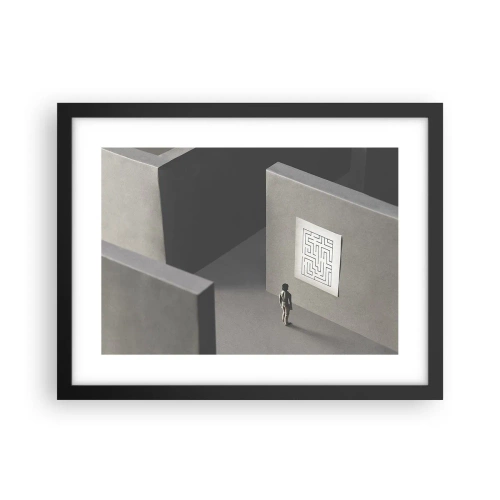 Affiche dans un cadre noir - Poster - Mais où suis-je? - 40x30 cm