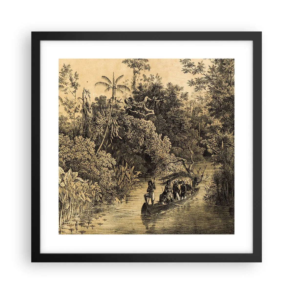 Affiche dans un cadre noir - Poster - Expédition à la source - 40x40 cm