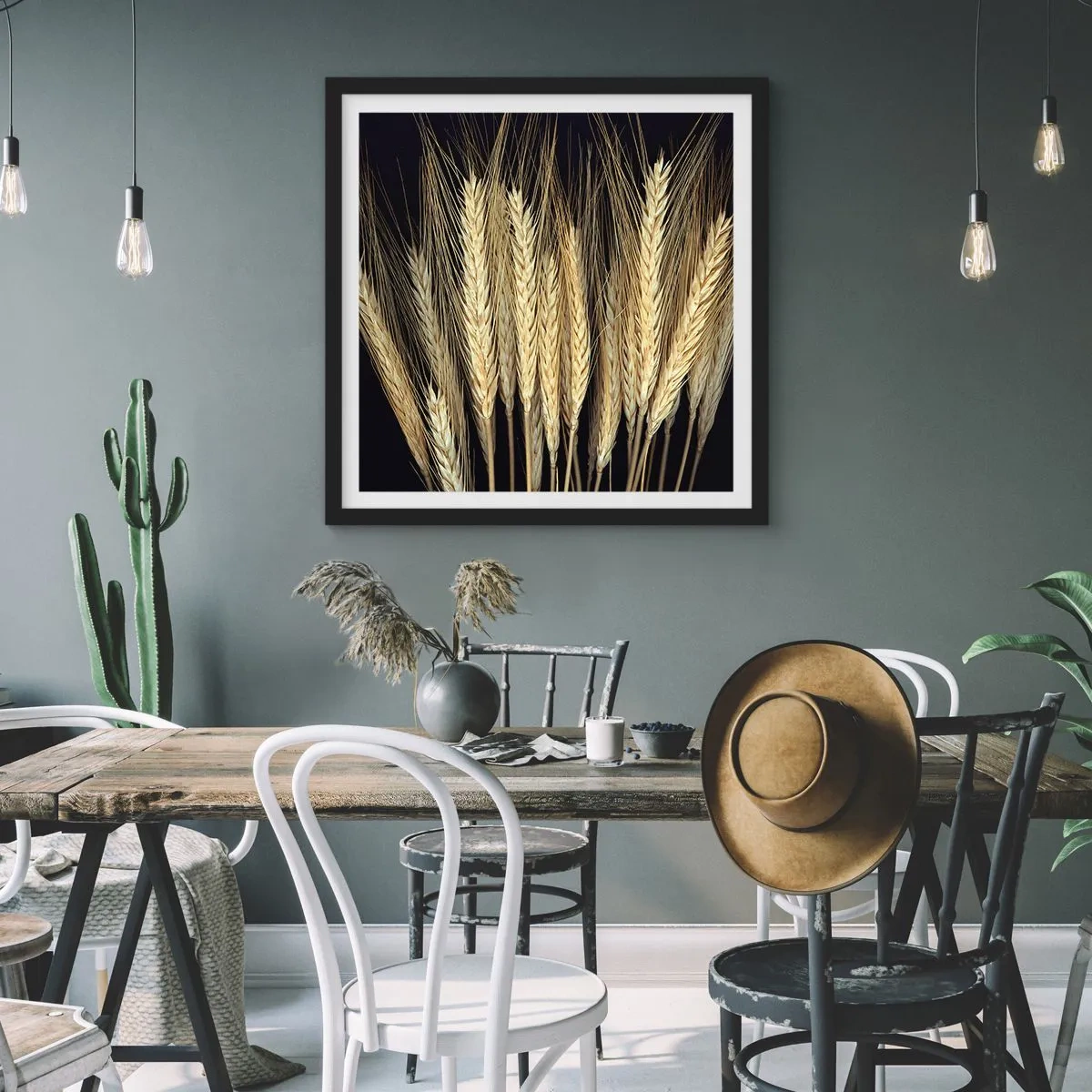 Affiche dans un cadre noir - Poster - Magie rustique - 60x60 cm