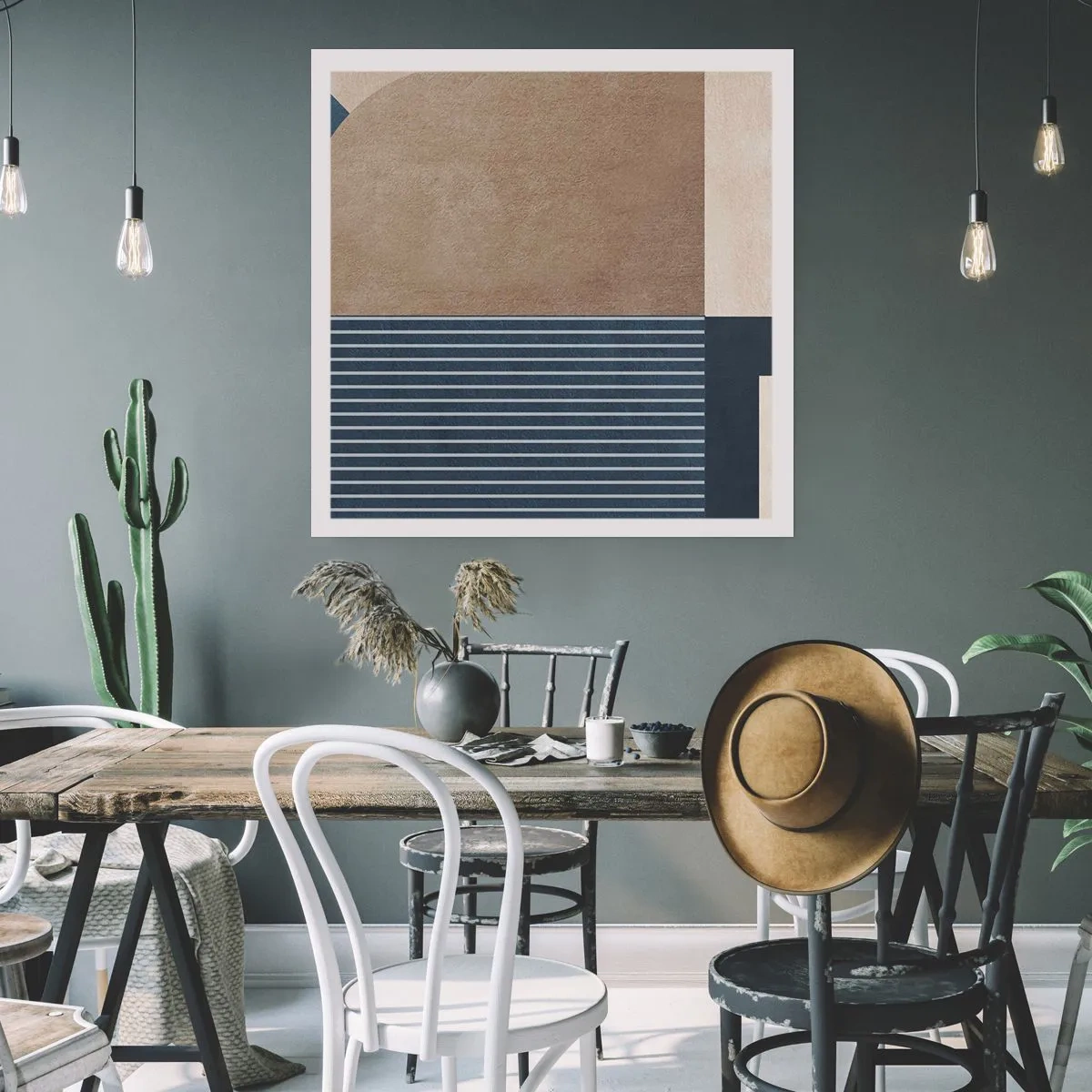 Affiche - Poster - Composition simple et en rondeur - 50x50 cm