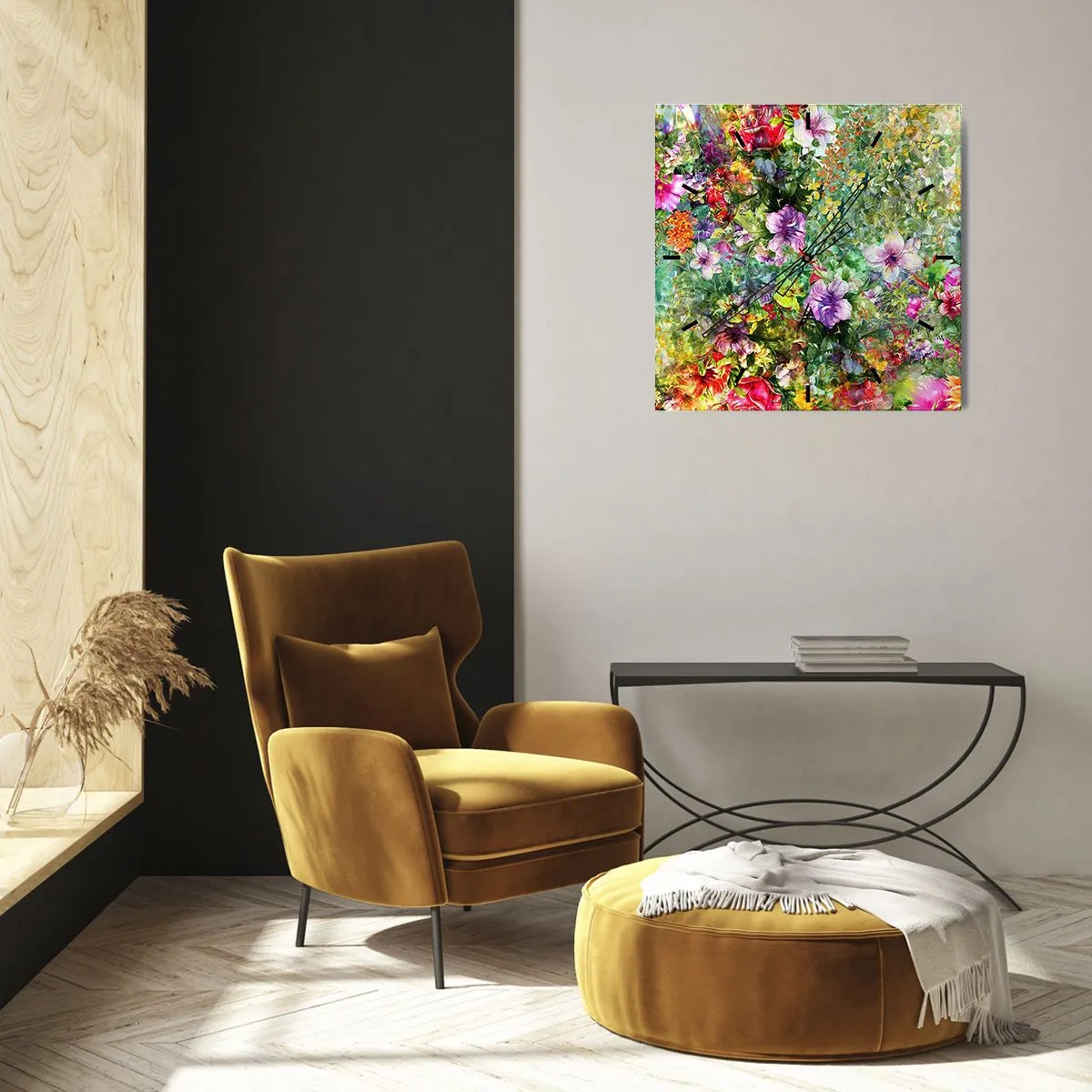 Horloge murale - Pendule murale - En fleurs pour la perdition - 30x30 cm