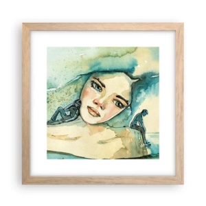 Affiche dans un chêne clair - Poster - Suis-je bleu? - 30x30 cm