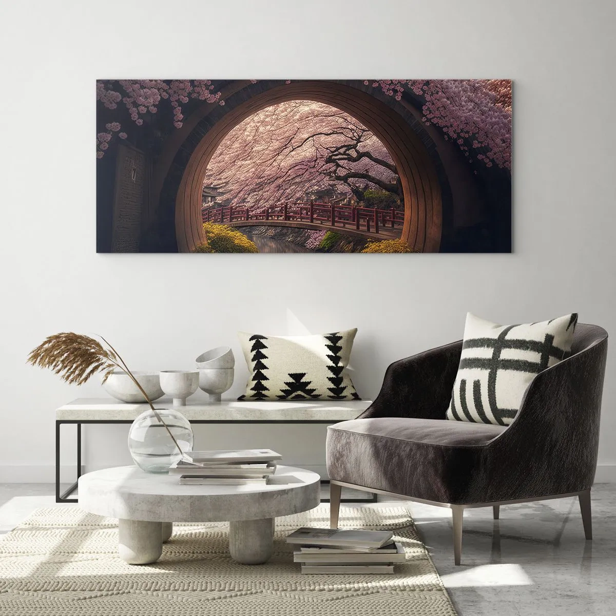 Impression sur verre - Image sur verre - Printemps japonais - 90x30 cm