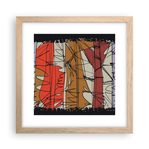 Affiche dans un chêne clair - Poster - Composition spontanée - 30x30 cm