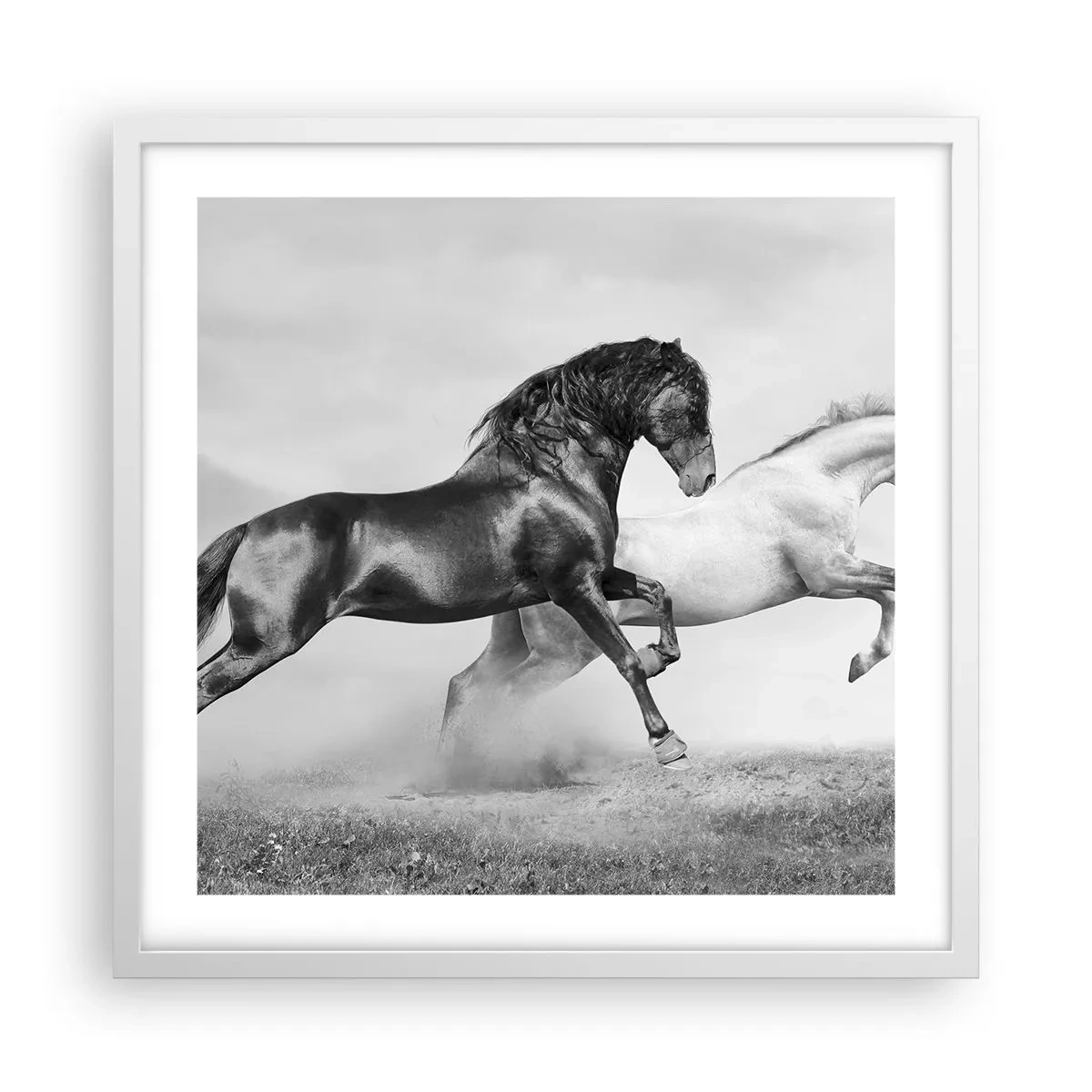 Affiche dans un cadre blanc - Poster - Anges et démons - 50x50 cm