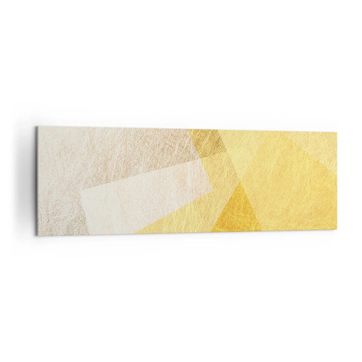 Impression sur toile - Image sur toile - Formes géométriques aux tons dorés et clairs - 160x50cm - Météo géométrique - Décoration murale moderne pour le salon et la chambre ARTTOR