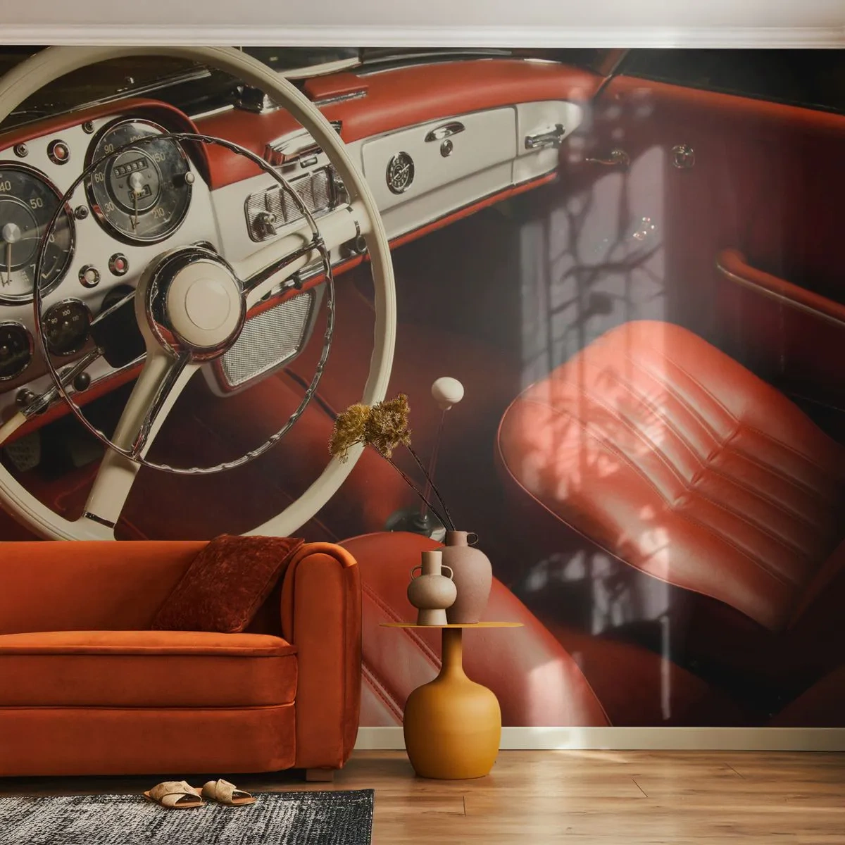 Papier peint sur mesure Premium Sand - Luxe de style vintage - Voiture, Classique, Automobile