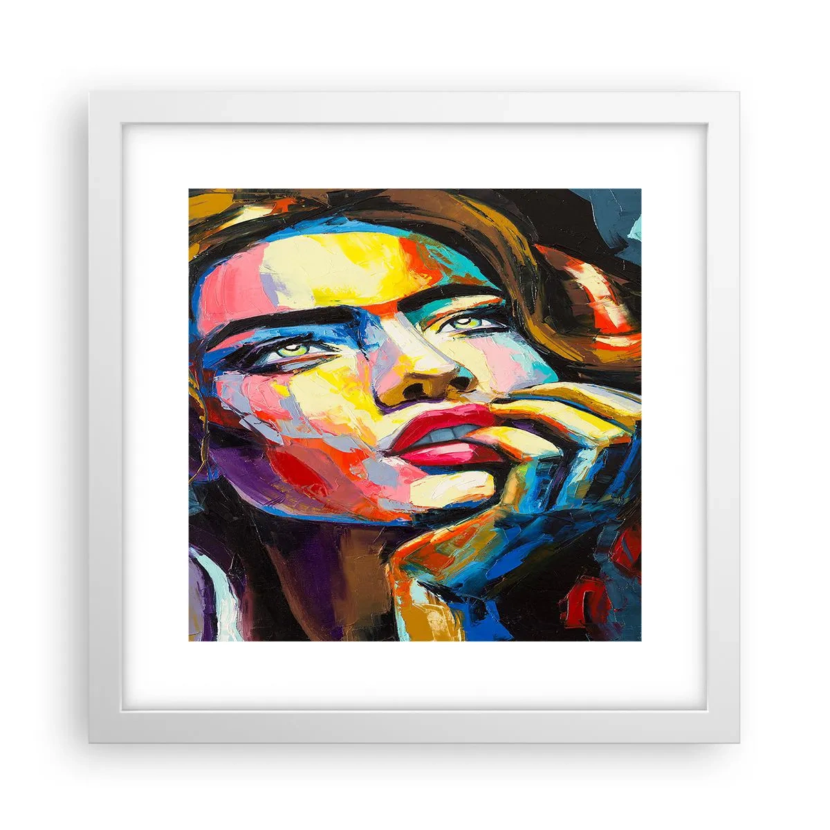 Affiche dans un cadre blanc - Poster - Les rêves volent dans le ciel comme des oiseaux - 30x30 cm