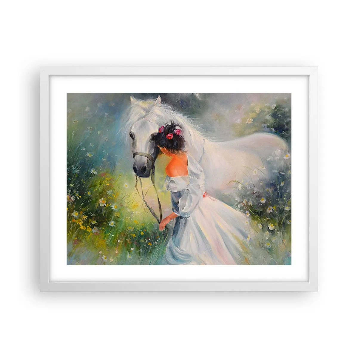 Affiche dans un cadre blanc - Poster - Comme dans un beau rêve - 50x40 cm