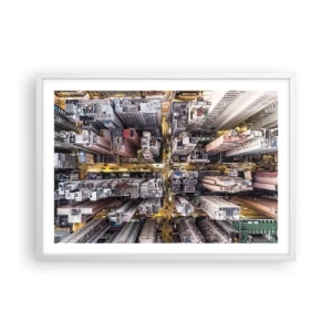 Affiche dans un cadre blanc - Poster - Salutations de Hong-Kong - 70x50 cm