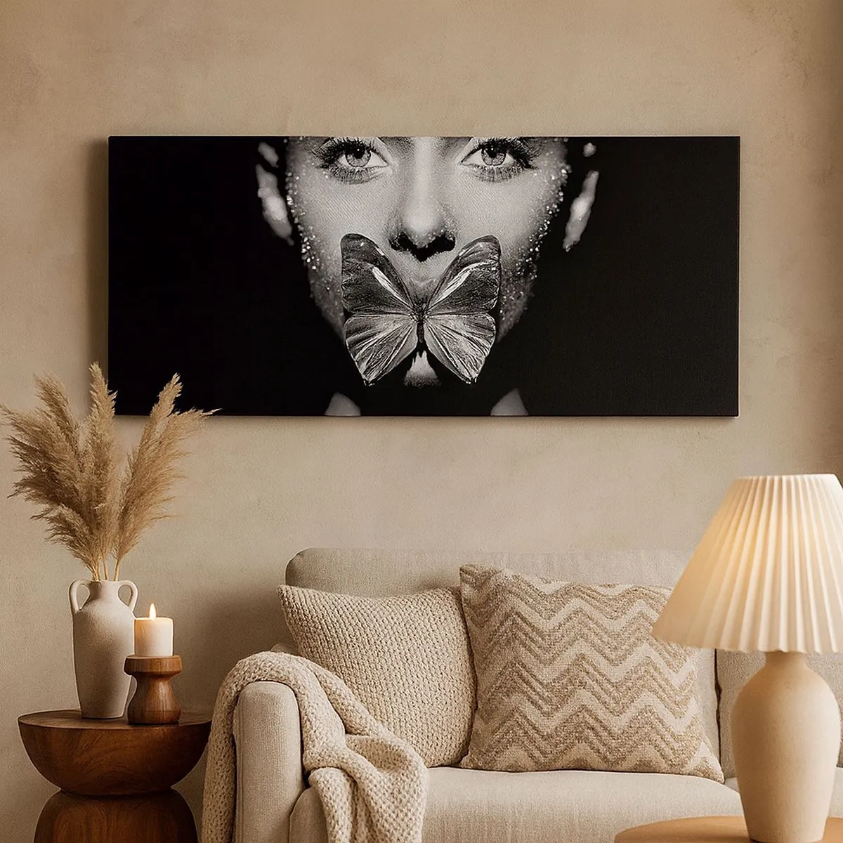 Impression sur toile - Image sur toile - Baiser papillon - 100x40 cm