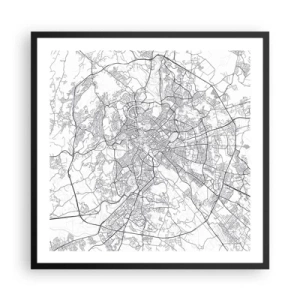 Affiche dans un cadre noir - Poster - Cercle romain - 60x60 cm