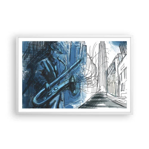 Affiche dans un cadre blanc - Poster - Rhapsodie urbaine - 91x61 cm