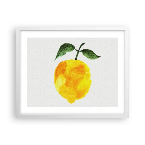 Affiche dans un cadre blanc - Poster - Comment reconnaitre le goût du soleil - 50x40 cm