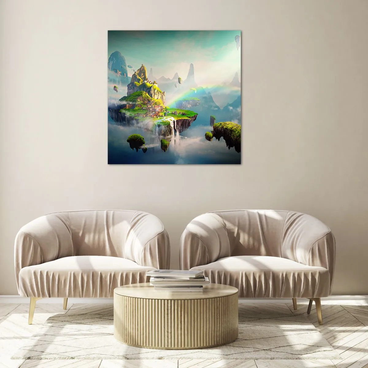 Impression sur verre - Image sur verre - Au milieu des cieux - îles du bonheur - 40x40 cm