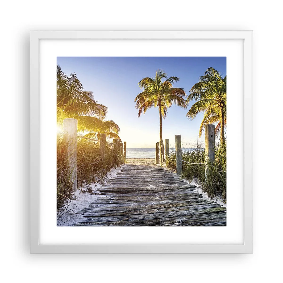 Affiche dans un cadre blanc - Poster - Directement au paradis - 40x40 cm