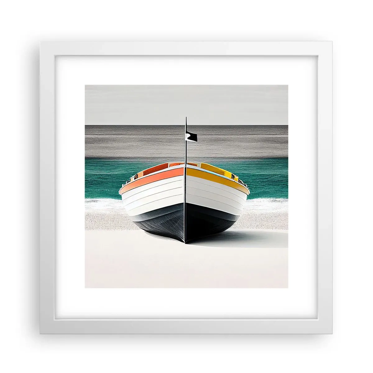 Affiche dans un cadre blanc - Poster - A sa place - 30x30 cm