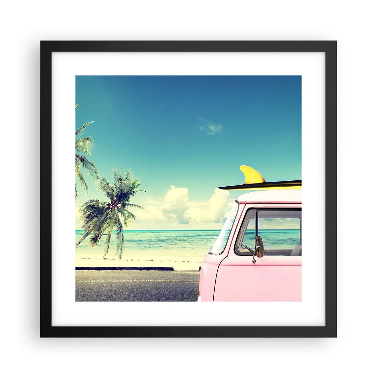 Affiche dans un cadre noir - Poster - Il est temps de commencer les vacances - 40x40 cm