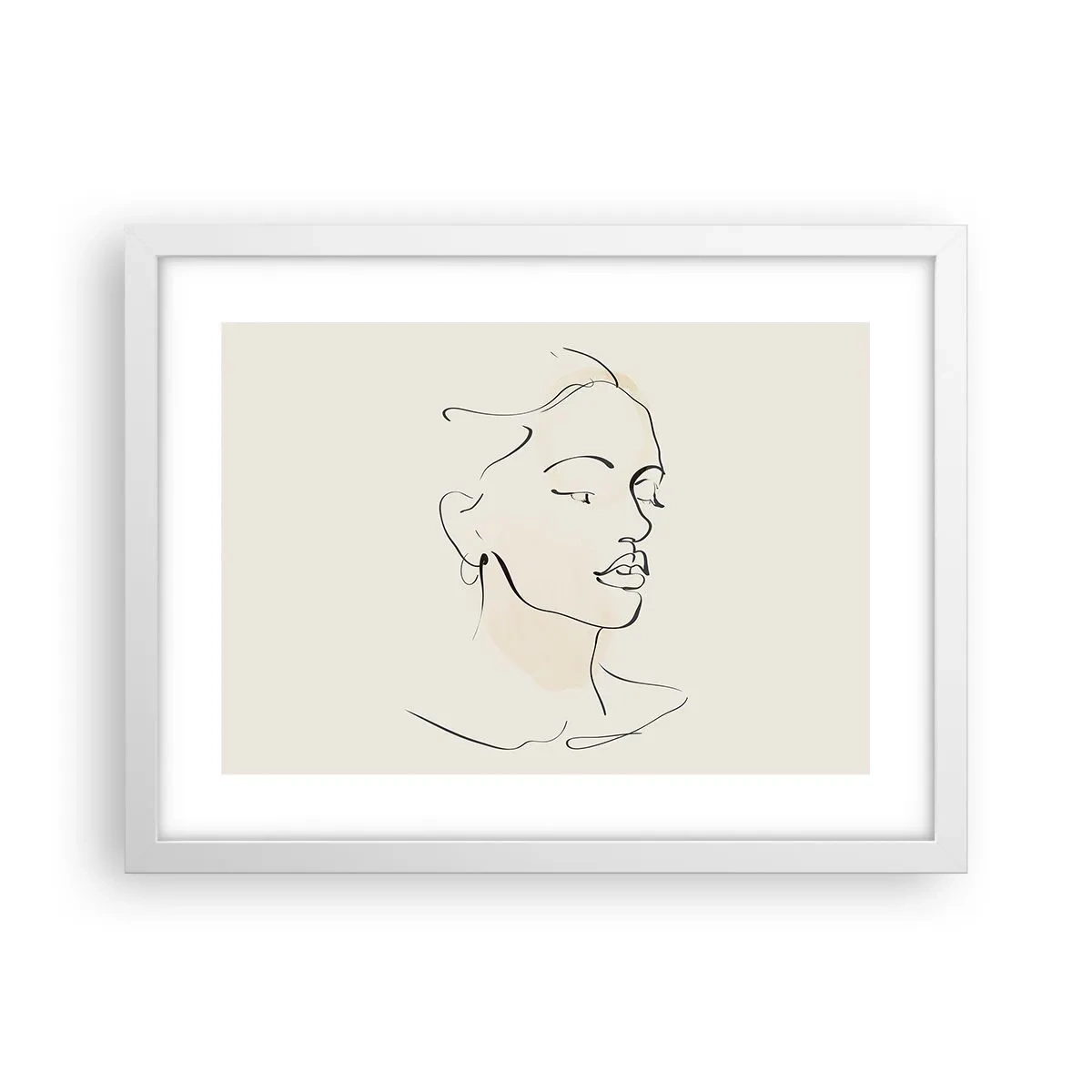 Affiche dans un cadre blanc - Poster - Une ligne certaine - 40x30 cm