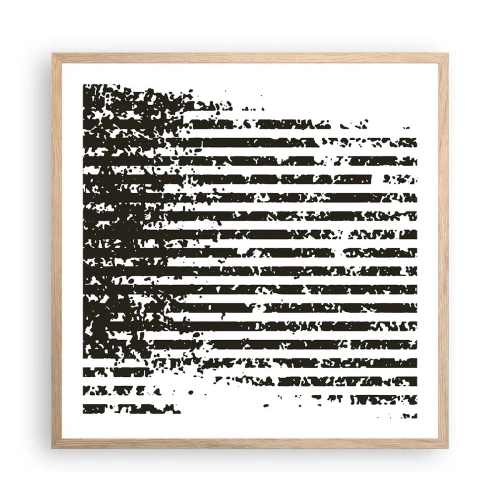 Affiche dans un chêne clair - Poster - Rythme et bruissement - 60x60 cm
