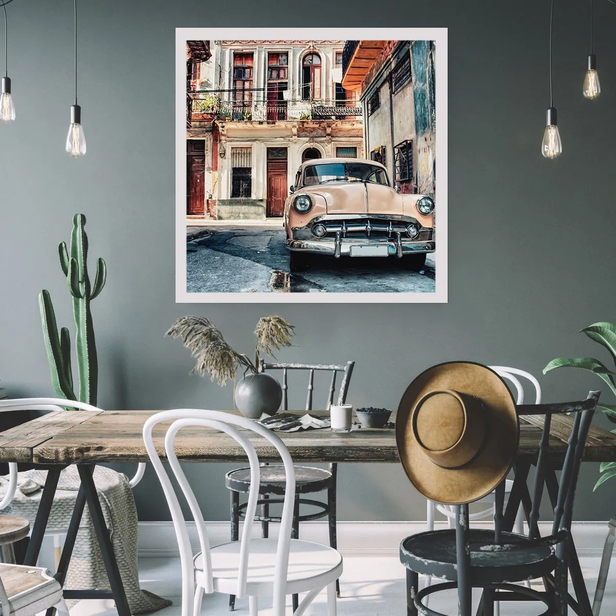 Affiche - Poster - Sieste à La Havane - 60x60 cm