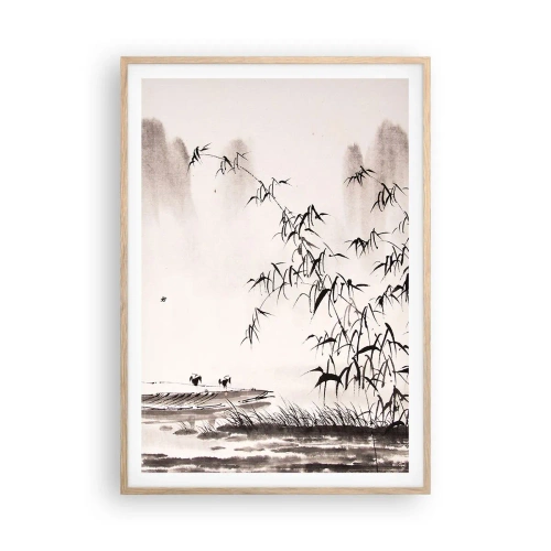 Affiche dans un chêne clair - Poster - Le silence des rizières - 70x100 cm