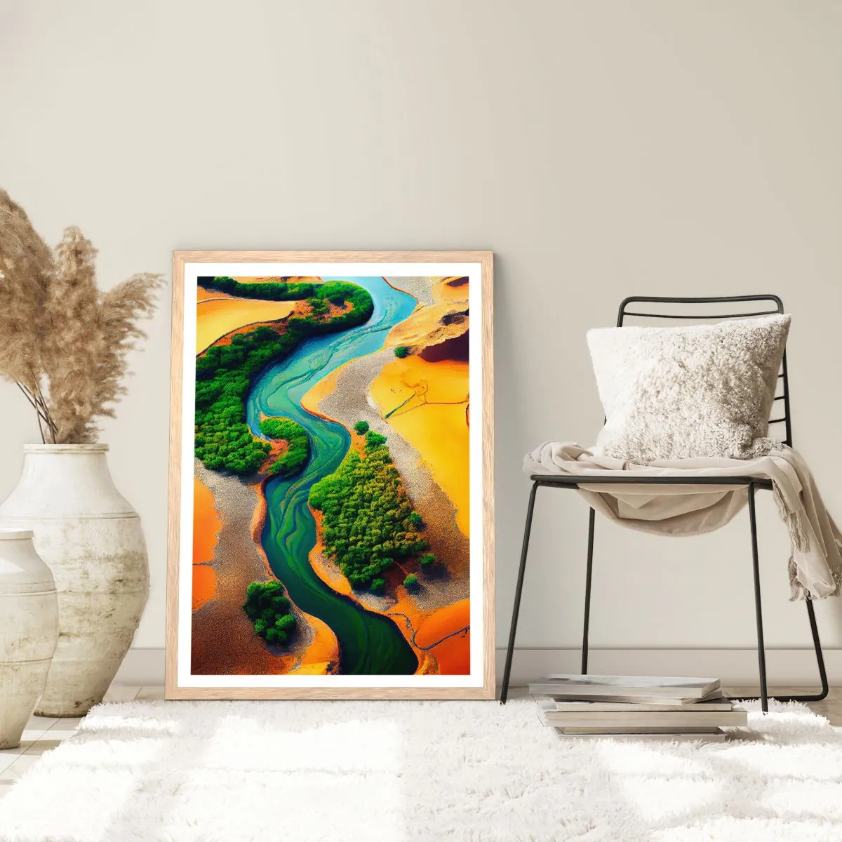 Affiche dans un chêne clair - Poster - Rivière vivifiante - 30x40 cm