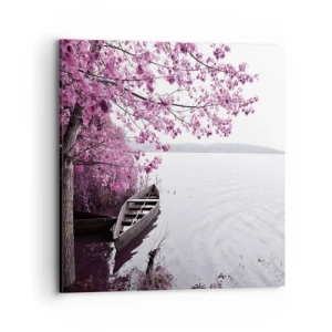 Impression sur toile - Image sur toile - Dans un silence rose - 70x70 cm