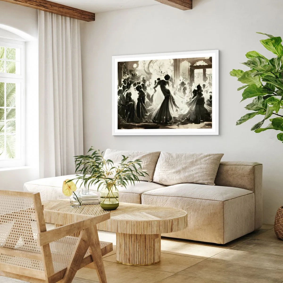 Affiche dans un cadre blanc - Poster - La grande mascarade - 40x30 cm