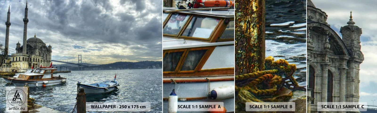 Échantillon De Papier Peint Standard Eco - Aux confins des mondes - Ville, Istanbul, Turquie - 100x30 cm